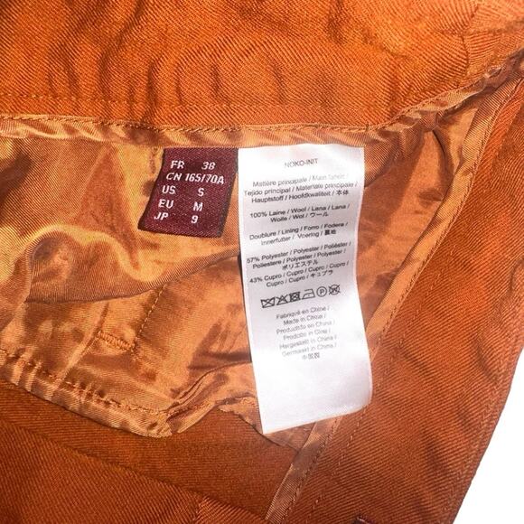 Comptoir Des Cotonniers Wool Orange Ankle Pants SMALL - Picture 4 of 7